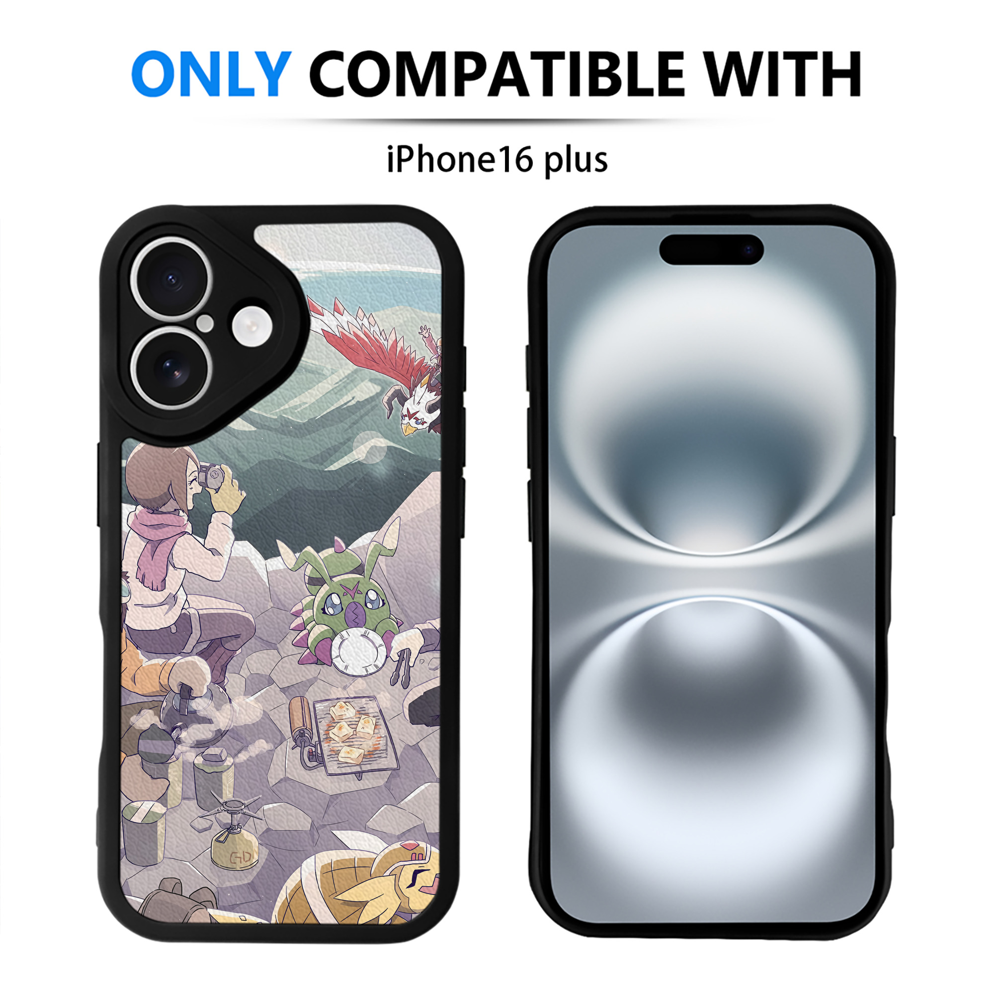 （画像用） Digimon デジタルモンスター/デジモン 【iPhone 16シリーズ対応】シリコンスマホケース（レザー調） 材質：シリコン